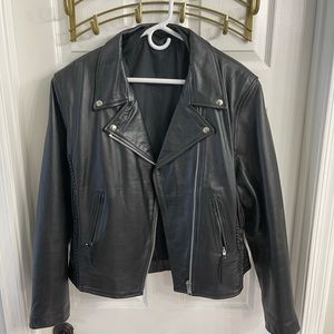 Unknown brand real leather biker jacket